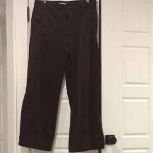 LOFT Women's Rich Brown Wide Leg Corduroy Pants